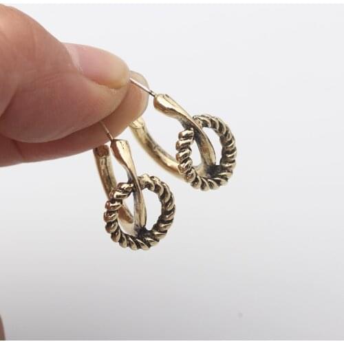 Simple Vintage Gold Color Round Stud Earring For Women Statement Fashion Large Circle Round C Earrings Party Jewelry Accessories