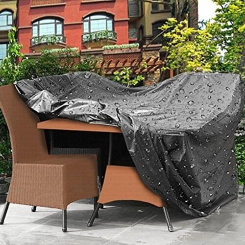 Black Oxford Cloth Furniture Dustproof Cover For Rattan Table Cube Chair Sofa Waterproof Rain Garden Patio Protective Cover Capa