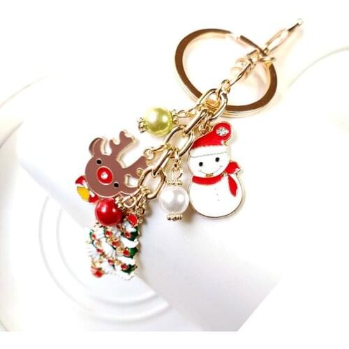 Christmas key chain Christmas tree elk Snowman Christmas pendant small gift Christmas old man gift