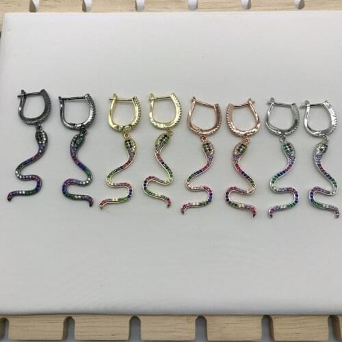 2019 Most Popular Rainbow Jewelry Snake Shape Drop Earrings