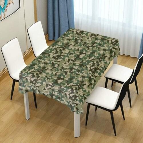 Unique Table Cloth Design, Camouflage Military Polyester Table Cover for Kitchen Dinning Tabletop Decoration
