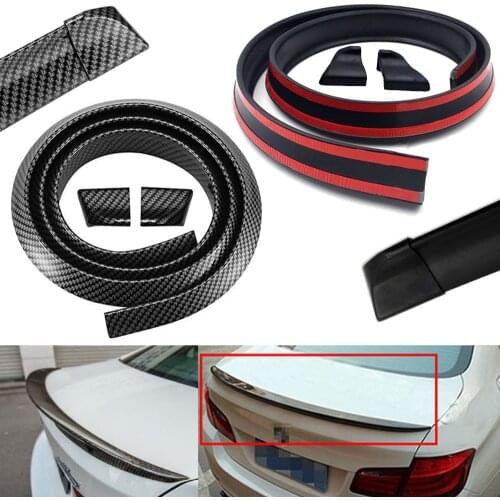 Universal 4.9ft / 1.5 Meters Fexible Rubber Car Styling Accessories Rear Tail Trunk Spoiler Wing Lip Trim Body DIY Decor Sticker