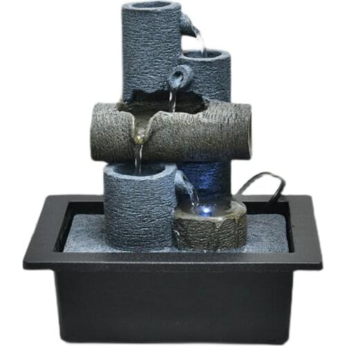 Simple Flowing Water Fountain Humidifier Desktop Lucky Decorations Home Living Room Gardening Decoration Small Ornaments