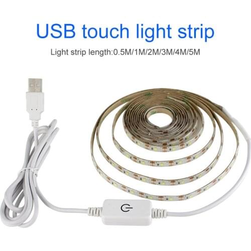 TV USB led strip waterproof white/Warm makeup mirror light 5V smd2835 with Dimming touch switch for girl dresser wardrobe lights
