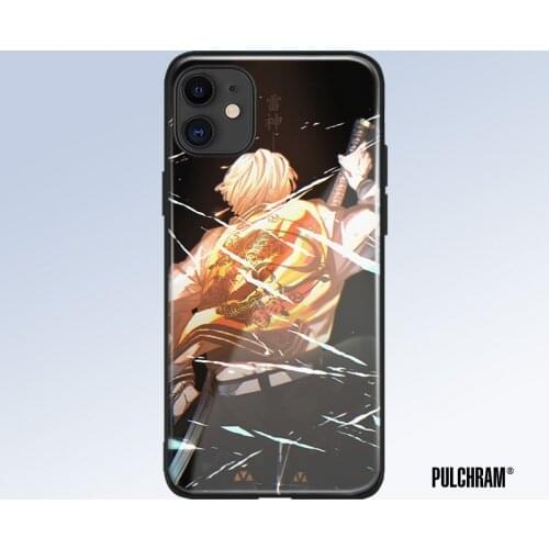 Zenitsu Agatsuma Kimetsu no Yaiba Tempered Glass Silicone Phone Case Cover Shell For iPhone SE 6s 7 8 Plus X XR XS 11 Pro Max