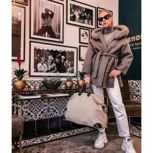 Brand Famous Elegant Ladies Real cashmere Wool Coat Women Luxury Trendy Feminine Coat Casacos Female Outerwear