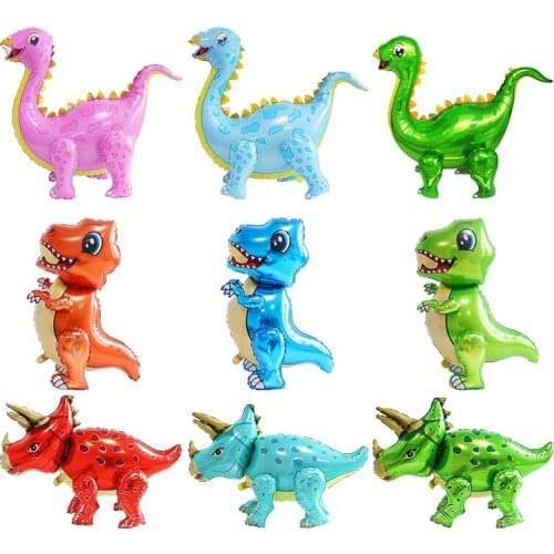 1pc Large 4D Walking Dinosaur Foil Balloons Jurassic World Animal Balloon Baby Shower Birthday Party Decorations Air Globos