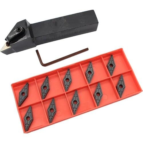 1PCS MVJNR2020K16 + 10PCS VNMG160408 TM PC4125 CNC Tool Blade Lathe Turning Tool Carbide Insert Tool Holder