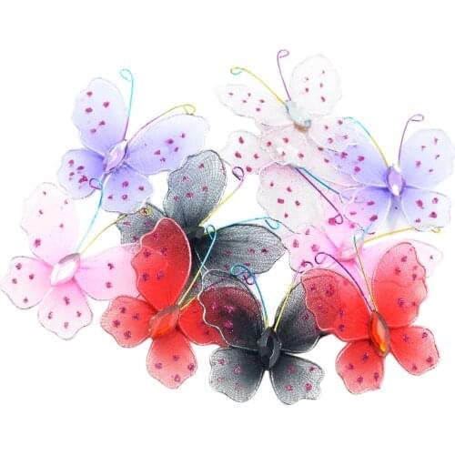 10 Pieces Butterfly Filigree Decoration Glitter Mesh for Scrapbooking