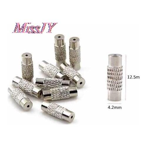 10PCS 12.5*4.2mm Copper Screw Clasps Necklace Bracelet Findings Cylinder Silver Color DIY Jewelry Making Craft Findings