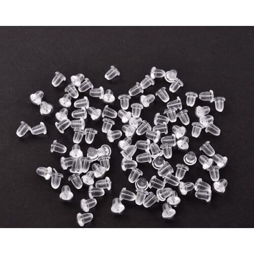 100pcs Soft Silicone Rubber Earring Back Stoppers For Stud Earrings DIY Jewelry Making Earring Findings Bullet Tube Ear Plugs