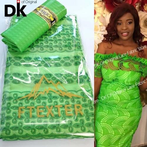 2.5+2.5 Yards 2021 New Design Afrian Lace Material 100% Swiss Voile Lace In Switzerland With Basin Riche Original Dress Fabric