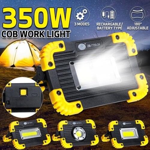 350W 500000LM COB LED Floodlight, USB Rechargeable Spot Work Lamp Waterproof LED Flood Light Outdoor Camping Emergency Light