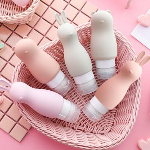 90ML Silicone Refillable Bottles Cute Animal Shape Travel Packing Press Bottle For Lotion Shampoo Cosmetic Empty Squeeze Bottle
