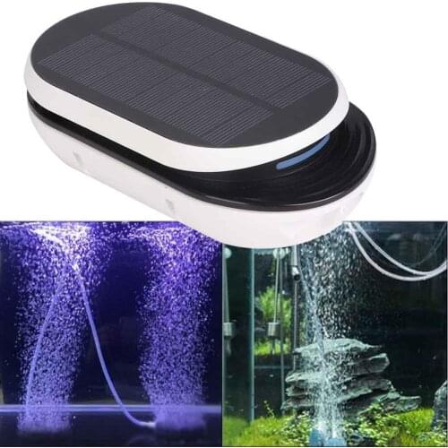 Aquarium Solar Powered Pond Air Pump Fish Tank Oxygenator Kit DC Miniature Air Pump With Air Stones BSV-AP007