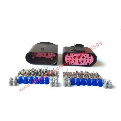 5 Set 14 Pin 1.5mm 3.5mm Female And Male Waterproof Auto Connector Use For Aodi BMW VW Automobile 1J0973737 1J0973837