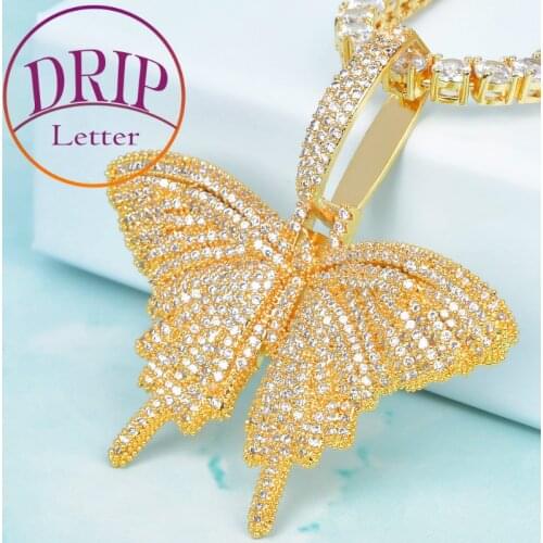Butterfly Pendant For Women Hip Hop Animal Necklace Charm Jewelry