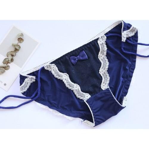 Girl Lace Mesh Briefs 2pcs/Lot Sexy Double Rope Underwear Micro Fiber Underwear Panties