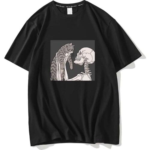 Summer T-shirt Women Harajuku Skull Print Casual 90s Fashion Woman Clothes Graphic Short Sleeve Ladies Tee Tops Plus Size 3XL