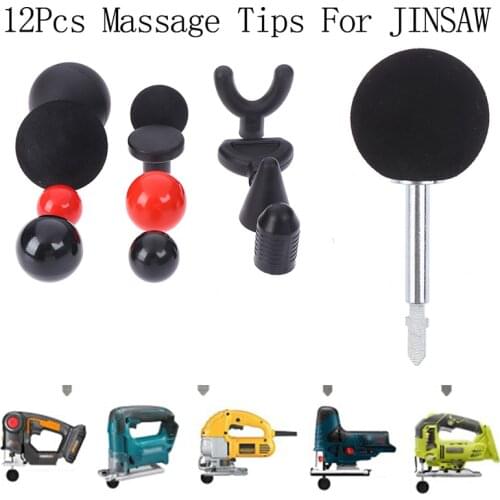 HOT Replaceable Percussion deep Massage gun Tips For Jigsaw Massager Bit Tip Set Body Muscle Massager Black/Red 12pcs