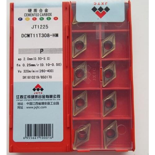 JXTC DCMT11T304-HM JT1225 / DCMT11T308-HM JT1225 CNC carbide inserts 10PCS/BOX