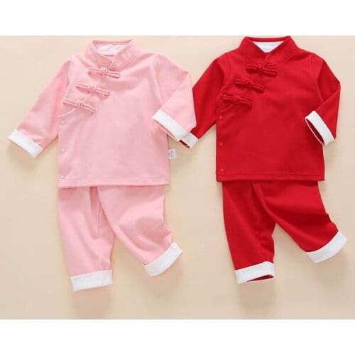 Childrens clothing set boys and girls cotton 2 - piece set Chinese style