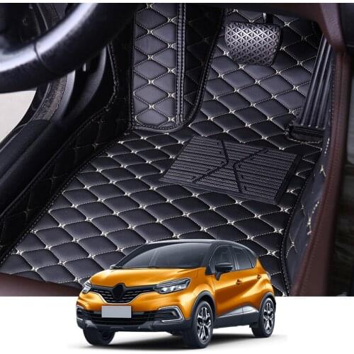 For Renault Captur B Platform 2013-2018 5 Seats Car Floor Mats Set Leather Cover Mat Styling Foot Protector Pad Auto Accessories