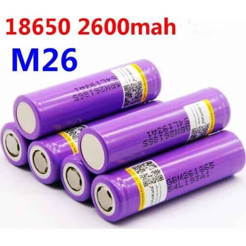 LiitoKala 100% original M26 18650 2600mah 10A 2500 li-ion rechargeable battery power safe battery for scooter