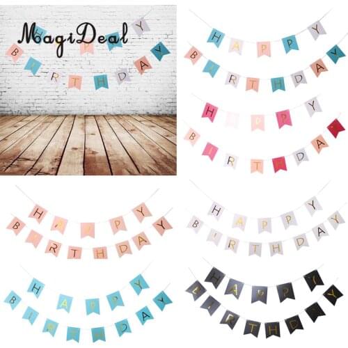 MagiDeal Happy Birthday Letters Pennant Bunting Banner Garland Sign Hanging Decoration Photo Prop