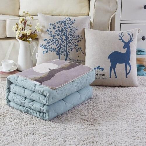 Multifunctional Dual-use Thickening Cotton and Linen Seat Cushion Pillow Quilt Air Conditioning Comforters Soft and Comfortable