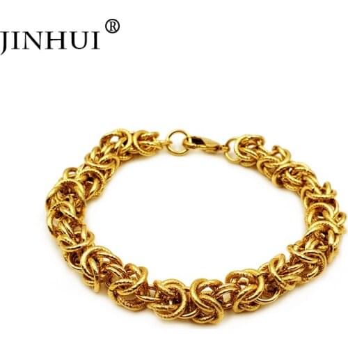 Jin Hui Fashion New African Ethiopia Gold color Bracelet Women Party Ornament Luxury wedding Gifts Friends Dubai Bangle Jewelry