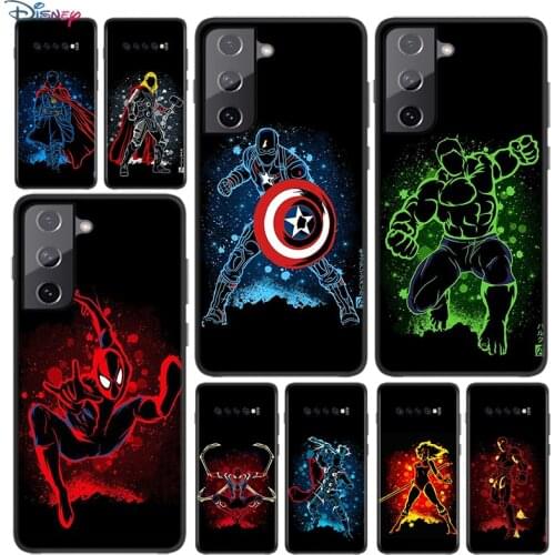 Soft Cover Marvel Art Superhero For Samsung Galaxy S21 S20 FE Ultra S10 S10e Lite S9 S8 S7 Edge Plus Phone Case