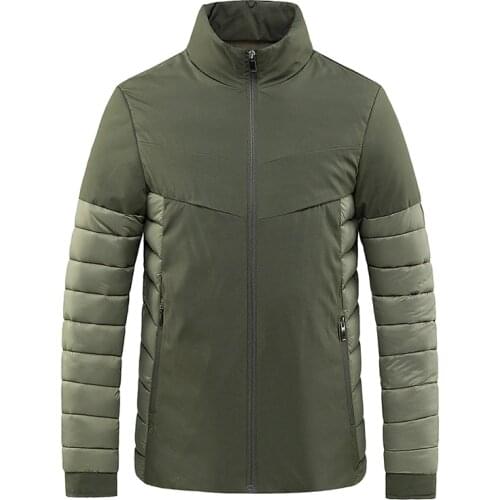 New Autumn Winter Parkas Jacket Men Patchwork Stand Collar Windbreaker Coat Men Thick Warm Jaqueta Masculina Military Outerwear