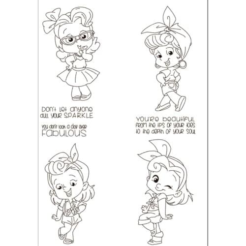 11x16 Girl dancing TBig ice cream ransparent Clear Stamps Silicone Seals for DIY scrapbooking photo album Card Making