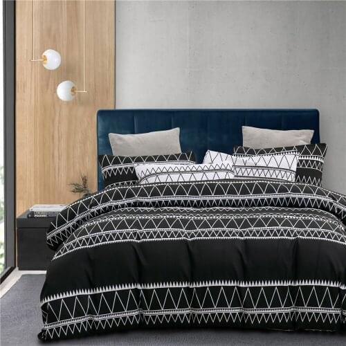 Simple White Lines Black Modern Elegant Comforter Bedding Set Fashion King Queen Twin Size Bed Linen Duvet Cover Sets Gifts Soft