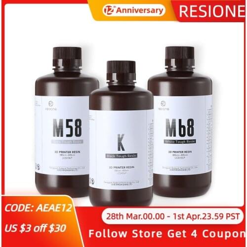 Resione 1kg Tough ABS Like 3d UV Resin 405nm For LCD SLA DLP Elegoo Mars Phrozen Anycubic Resin 3d Printer