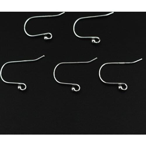 S925 Earring Bead Hooks Sterling Silver squash Anti-allergy Clasp DIY Ear Wire Components For Jewelry sets Makings Finding Pins