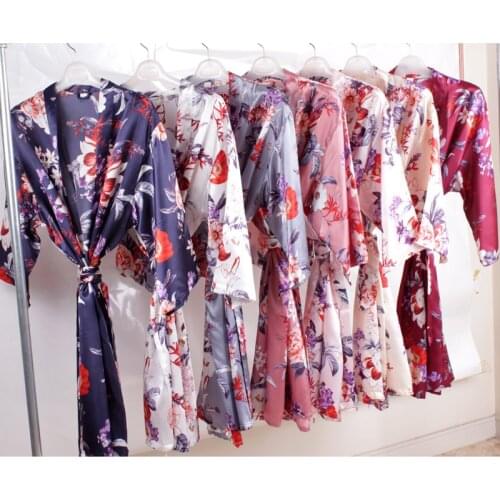 Floral silk robefor women,bride robe ,wedding party gift, sexy robe ,Bridesmaid Robes ,satin bath robe A2370