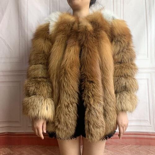 2020 Natural fox fur coat vest silver fox red fox fur coat fur jacket real fur real fur gilet natural fur womens winter jacket