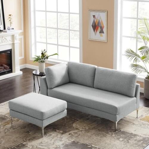 1 Set Sectional Sofa Sturdy Construction Fadeless Polyester Cozy Easy Assembly Couch Bed for Home