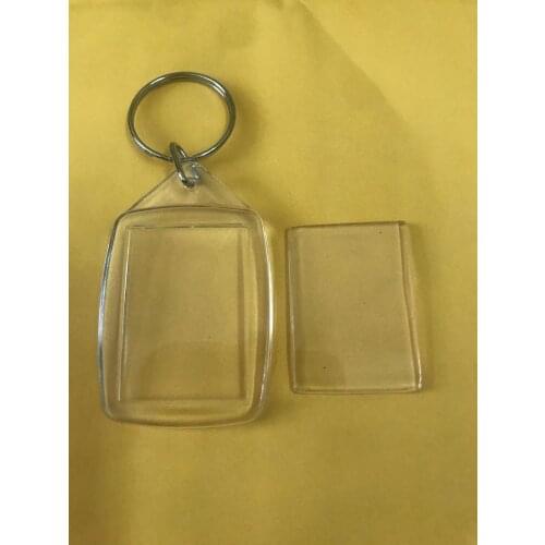 1pc Cuspate Blank Acrylic Keychains Insert Photo plastic Keyrings DIY Split Ring Keychains accessories