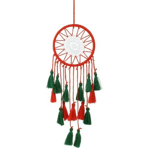 1pc Christmas Hanging Decoration Handmade Bohemian Style Wall Ornament Woven Wall Hanging For Xmas Party Supplies