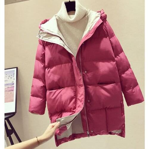 2021 Winter Women Jacket Coats Parkas Women Down Cotton Hooded Overcoat Thick Warm Plus size Female Long Cotton Padded Jackets