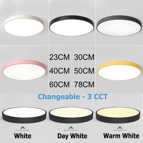 3CCT Dimmable Round Light Led 3 Color Changeable Ceiling Lighting Fixtures For Living Room Bedroom