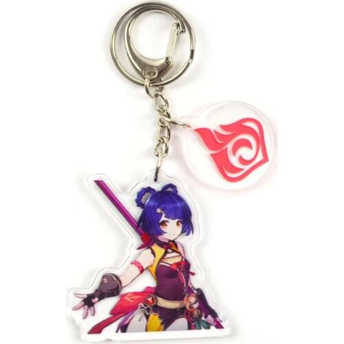 Anime Game Genshin Impact Acrylic Keychain Delicate Craft Mengpa Key Chain Delicacy Car Pendant Small Decoration Key Ring Trinke