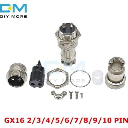 1Pair Male + Female Aviation Connector Socket GX16 2/3/4/5/6/7/8/9/10Pin 18mm Screw Plug Panel Mount Circular Socket