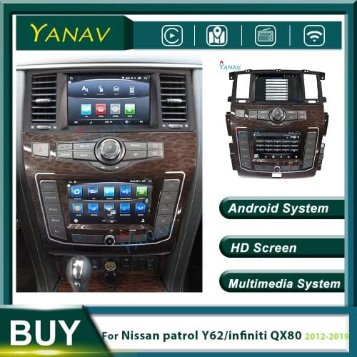2DIN car radio Android stereo receiver for-Nissan patrol Y62/infiniti QX80 2012-2019 car video multimedia MP3 player Dual screen