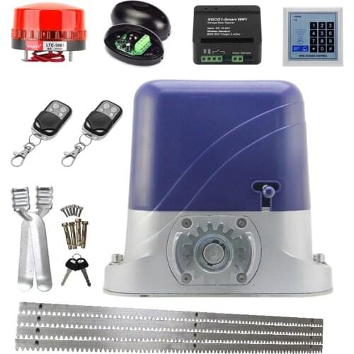 800KG Load-bearing Automatic Door Opener Gear Drive Remote Control Electric Sliding Gate Engine Kit with 4m Steel Gear Racks