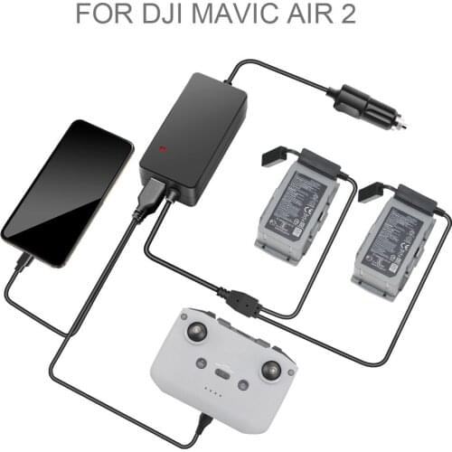 Car Charger For DJI Mavic Air 2 Battery Charging Hub for Mavic Air 2 fast Charger Battery Car charger Connector with 2 USB ports