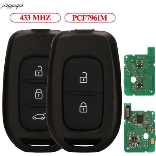 Jingyuqin Remote Control Car Key PCF7961M 433MHZ For Renault Sandero Dacia Logan Lodgy Dokker Duster HU136TE Blade 2/3BTNS